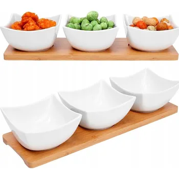 Porcelánové misky na pochutiny bílé 30 cm 4 ks