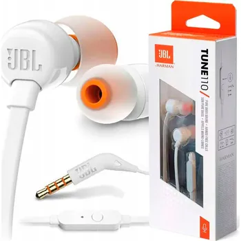 Sluchátka Drátová sluchátka JBL T110 Do uší Mikrofon Bílá