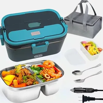 Svačinový box Ohřívací box na jídlo 3v1 pro auto 220V modrý