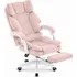 Ergonomická kancelářská židle HC-1031 z eko kůže s opěrkou nohou, růžová