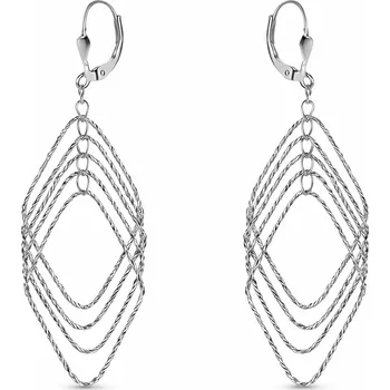 Náušnice Leru Stříbrné visací náušnice gravírované