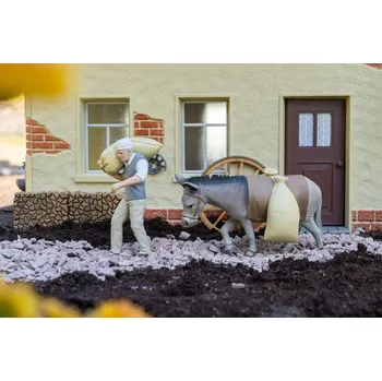 Modelová železnice Postavičky Mlynář s oslem G - Faller Pola 331533 (Zahradní železnice)