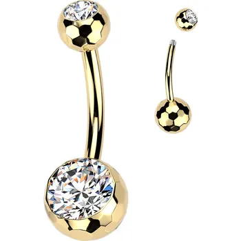 Piercing Steel Edge Piercing do pupíku z titanu SETXN046-1 Barva: Zlatá