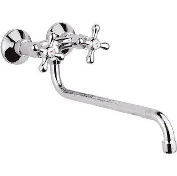 Vodovodní baterie Raf Rio II RK1553B dřezová nástěnná baterie kulaté ústí 30 cm, r. 150 mm