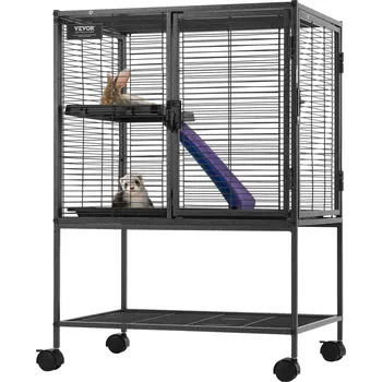 VEVOR Kovová klec pro malá zvířata 86,5 x 44 x 61 cm černá