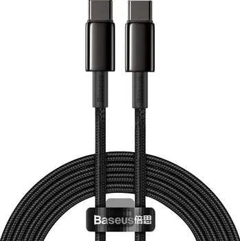 Datový kabel Baseus datový kabel Tungsten Gold USB-C/USB-C 2m 100W černý