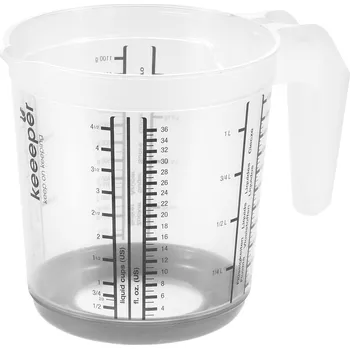 Odměrka Keeeper, protiskluzová, s rukojetí, 1l, severská šedá, Masimmo