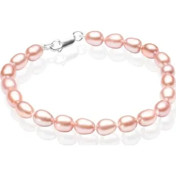 Náramek Stříbrný náramek s broskvovými perlami Mindy