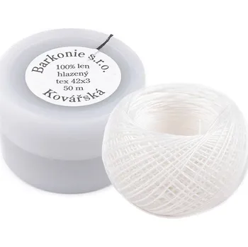 Nit Pro Háčkování Lněná nit 50 m bílá