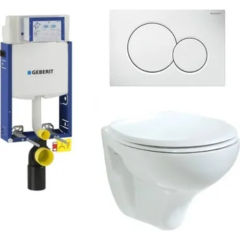 WC sada Geberit Kombifix Eco 110.302.00.5 komplet k zazdění se závěsným WC Creavit STANDARD TP320 + bidet 2v1