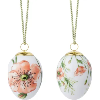 Velikonoční dekorace Royal Copenhagen Porcelánové velikonoční ozdoby 2026 Poppy – set 2 ks
