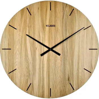 Hodiny KUBRi 0123 - velké dubové hodiny české výroby o průměru 60 cm