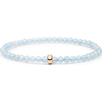 Náramek Stříbrný náramek s akvamarínovými korálky Fleming