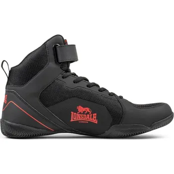 Boxerská obuv Lonsdale boxerské boty Rufford, černo červené 43