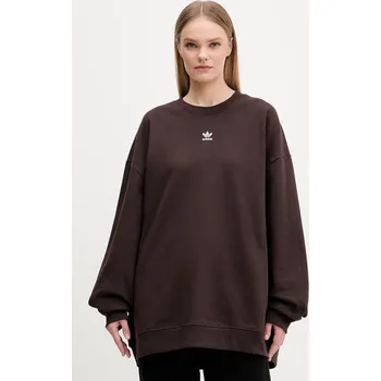 Dámské oblečení Bavlněná mikina adidas Originals KD9120 hnědá 89X, vel. XS