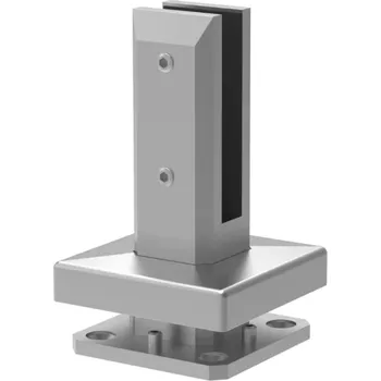 Zábradlí Podlahový držák skla nastavitelný, pro sklo 12-17,52mm, AISI 316, broušený