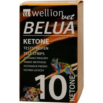 Diagnostický test Testovací proužky WellionVet BELUA pro kočky a psy - ketolátky 10ks