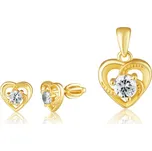 Pozlacená stříbrná souprava srdce