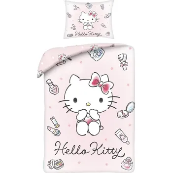 Povlečení Halantex • Ložní povlečení z mikrovlákna Hello Kitty – notiv Beauty Time - 70x90 cm + 140x200 cm