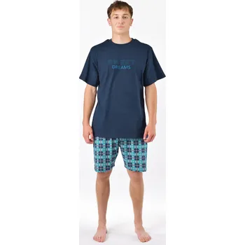 GINA 79198P Pyžamo krátké pánské Barva: Lékořice-Měsíc, Velikost: XL