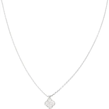 Řetízek Zlatnictví Helios Řetízek bílé zlato se čtyřlístkem