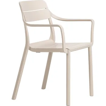 Nardi Béžová plastová zahradní židle Cassia s područkami
