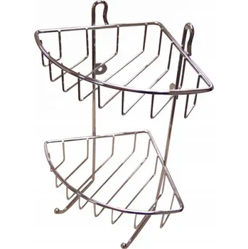 Drátěná police Toro Polička rohová 30 x 22,5 x 16,8 cm chrom