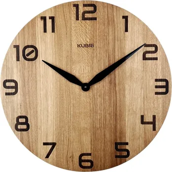Hodiny KUBRi 0128 - obrovské dubové hodiny s výraznými černými ručičkami