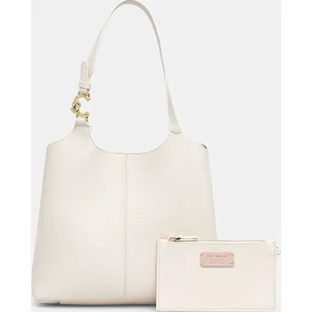 Kabelka Kožená kabelka Coccinelle COCCINELLE C-EASY SHA.11.02.01 béžová 01X, vel. ONE SIZE