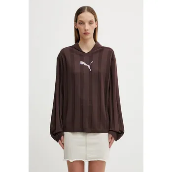 Tričko s dlouhým rukávem Puma T7, M, hnědá, 89X