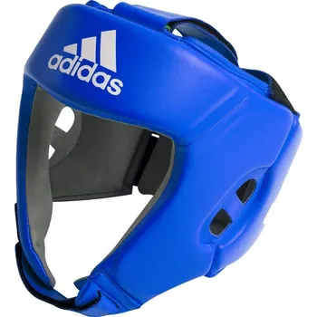Chránič hlavy na box a bojový sport Adidas kožená boxerská helma AIBA 1, modrá L