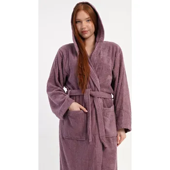 Dámský župan Vienetta Dámský župan dlouhý s kapucí Vřes: nachová XXL