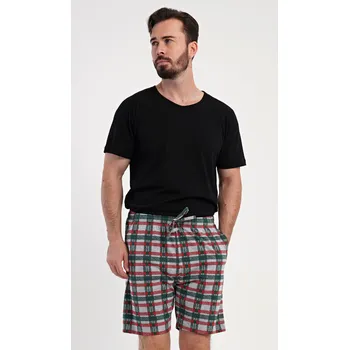 Pánské pyžamo Vienetta MAN Pánské pyžamové šortky Paul: tmavě zelená XXL