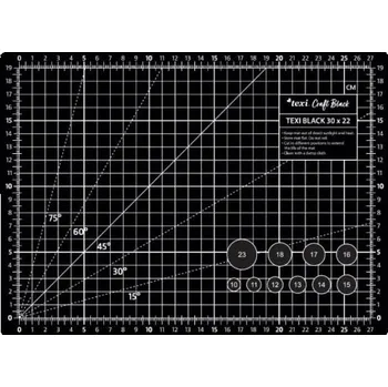 Řezací podložka TEXI BLACK 30 x 22 cm,3 mm, 5 vrstvá, zesílená