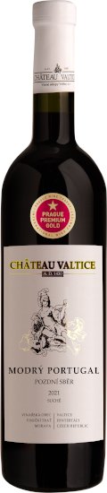 CHÂTEAU VALTICE Modrý Portugal pozdní sběr 2021 0,75l suché víno červené víno