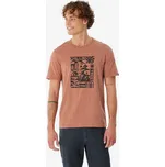 QUECHUA Pánské turistické tričko s krátkým rukávem NH 100 L KAŠTANOVÁ|ORANŽOVÁ