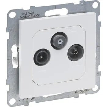 Elektrická zásuvka Legrand 721168 SUNO BÍLÁ ZÁS.TV-RD-SAT PRŮB.