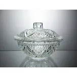 Stará dóza, cukřenka s jemným dekorem, lisované sklo