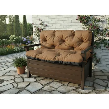 Zahradní lavice Prošívané sezení JONAS color 44 CAPPUCCINO různé rozměry, polstr na zahradní lavici - sedák s opěrkou, Mybesthome Rozměr: 100x60x50 cm