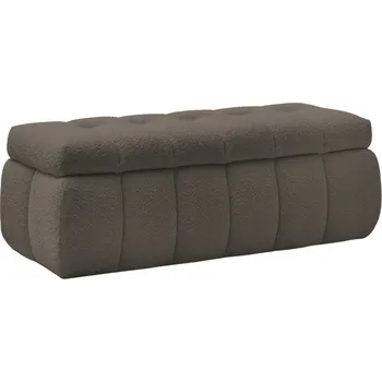 Bobochic Paris Hnědá bouclé lavice Mont-Blanc 144 cm s úložným prostorem