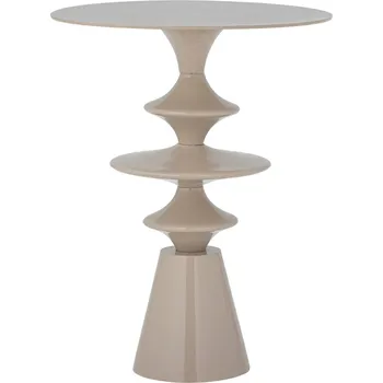 Toaletní stolek Bloomingville Béžový kovový odkládací stolek Samio Ø 35,5 cm