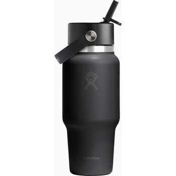 Termoska Termo láhev Hydro Flask Wide Flex Straw Travel 621 ml black