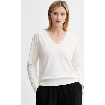 Pánský svetr Vlněný svetr BOSS Orange C_Fettuccini 50551357 béžová 01B, vel. M