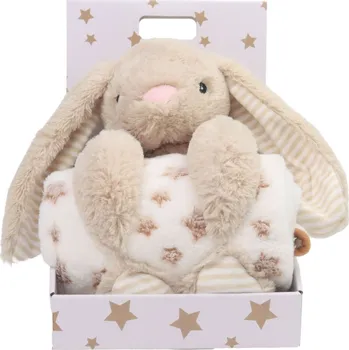 Dětská deka CARLO BABY Fleecová deka s králíčkem Bunny Beige