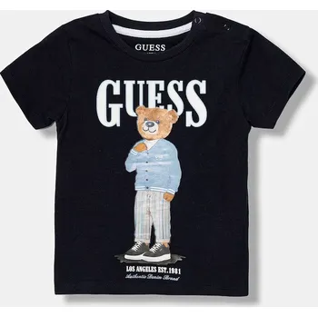 Chlapecké oblečení Dětské bavlněné tričko Guess N6GI04.K8HM4.PPY2.M námořnická modř 59X, vel. 77-88