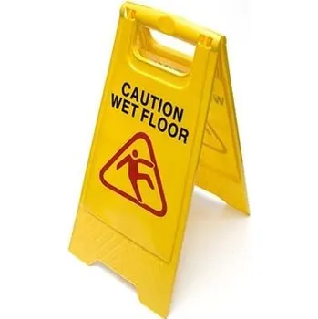 Úklidový vozík Varovná tabule "Pozor mokrá podlaha", skládací