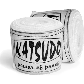 Bandáž na box a MMA Katsudo elastická boxerská bandáž Path, bílá 350cm