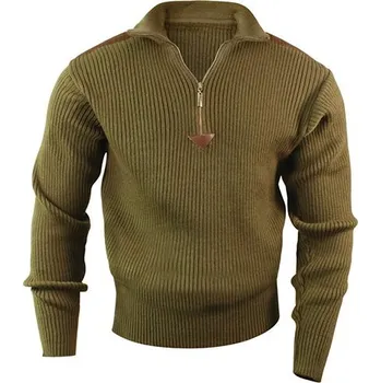 Pánský svetr ROTHCO Svetr ACRYLIC COMMANDO 1/4 zip ZELENÝ 3XL ZELENÁ - OLIV