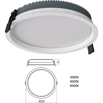 Koupelnové svítidlo Vestavné 28W LED světlo EVR04CCT SWH Arelux