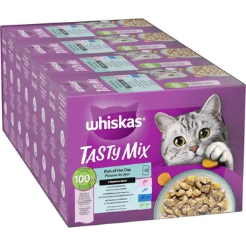 48x85g Multipack WHISKAS TASTY MIX kapsičky - Fish of the Day v omáčce